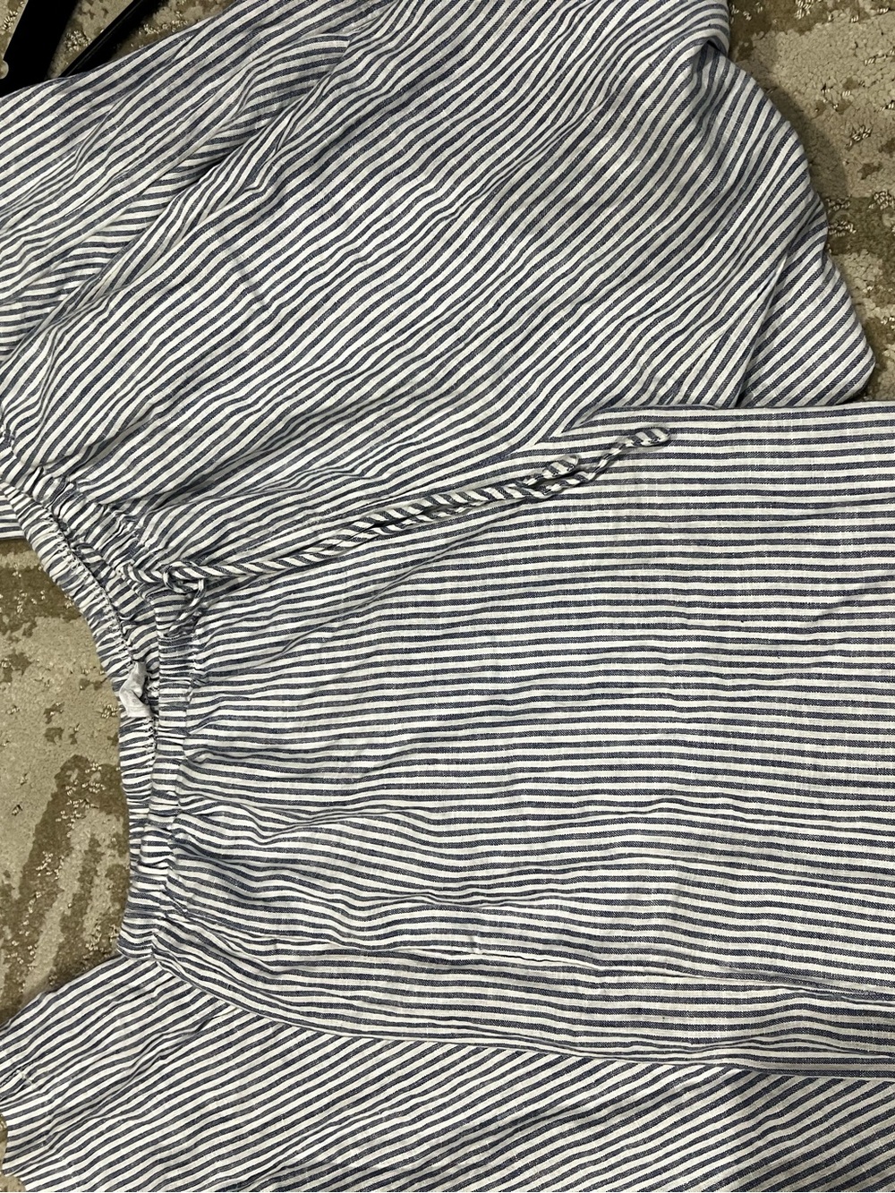Cotton On linen pants - blue and white